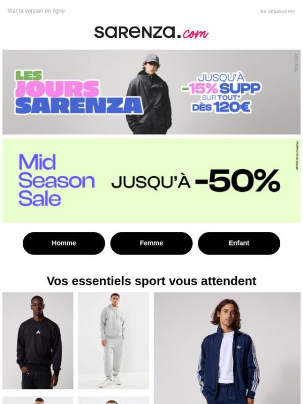 -15% supp sur TOUT* 👟 Confort et style pour le sport