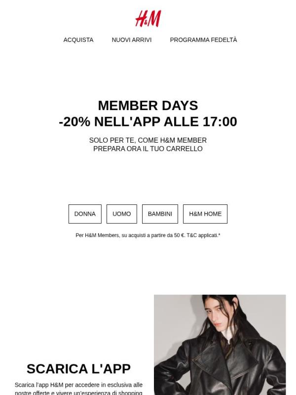 Oggi: -20% nell'app alle 17:00