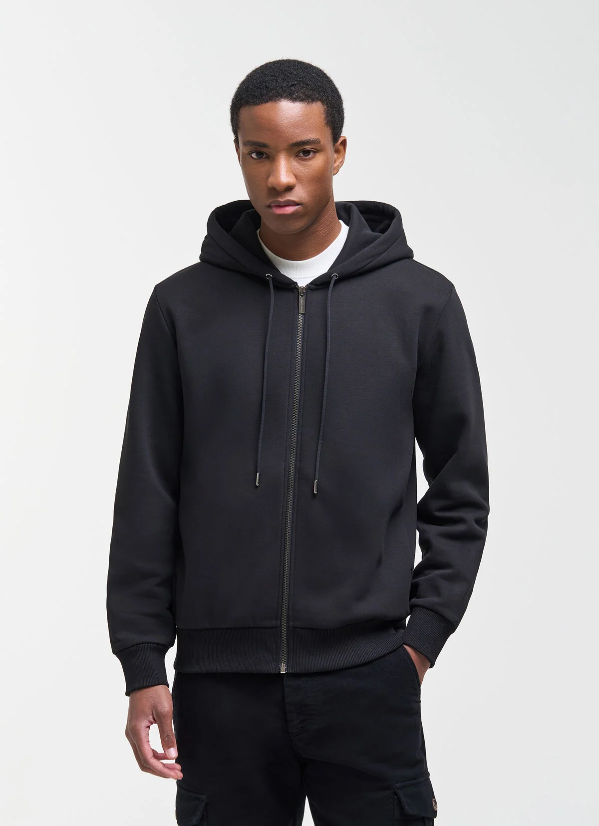 Felpa full zip con cappuccio Colmar Originals, nero