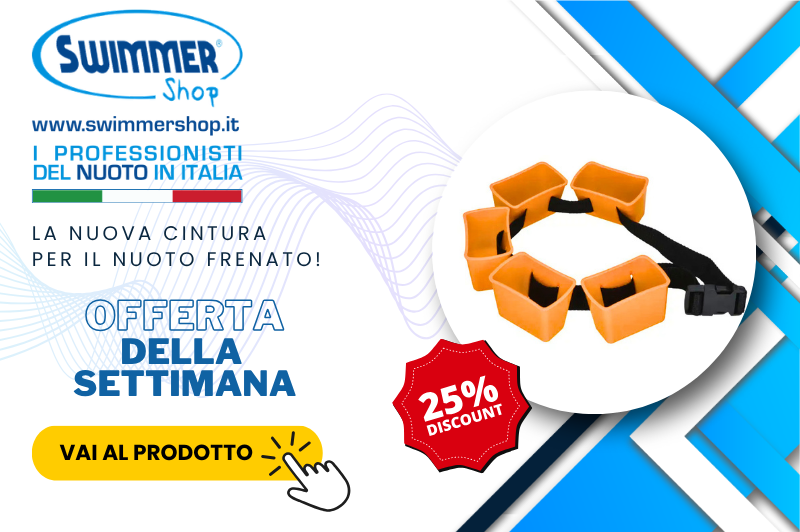 Nuova cintura per nuoto frenato con coppette, linea SwimForce, offerta lancio -25%