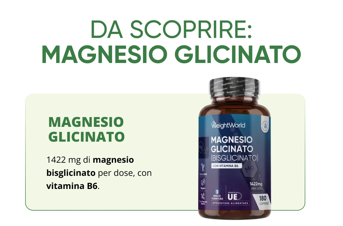 Da scoprire: magnesio glicinato magnesio glicinato 1422 mg di magnesium bisglycinate per dose, con vitamina B6.