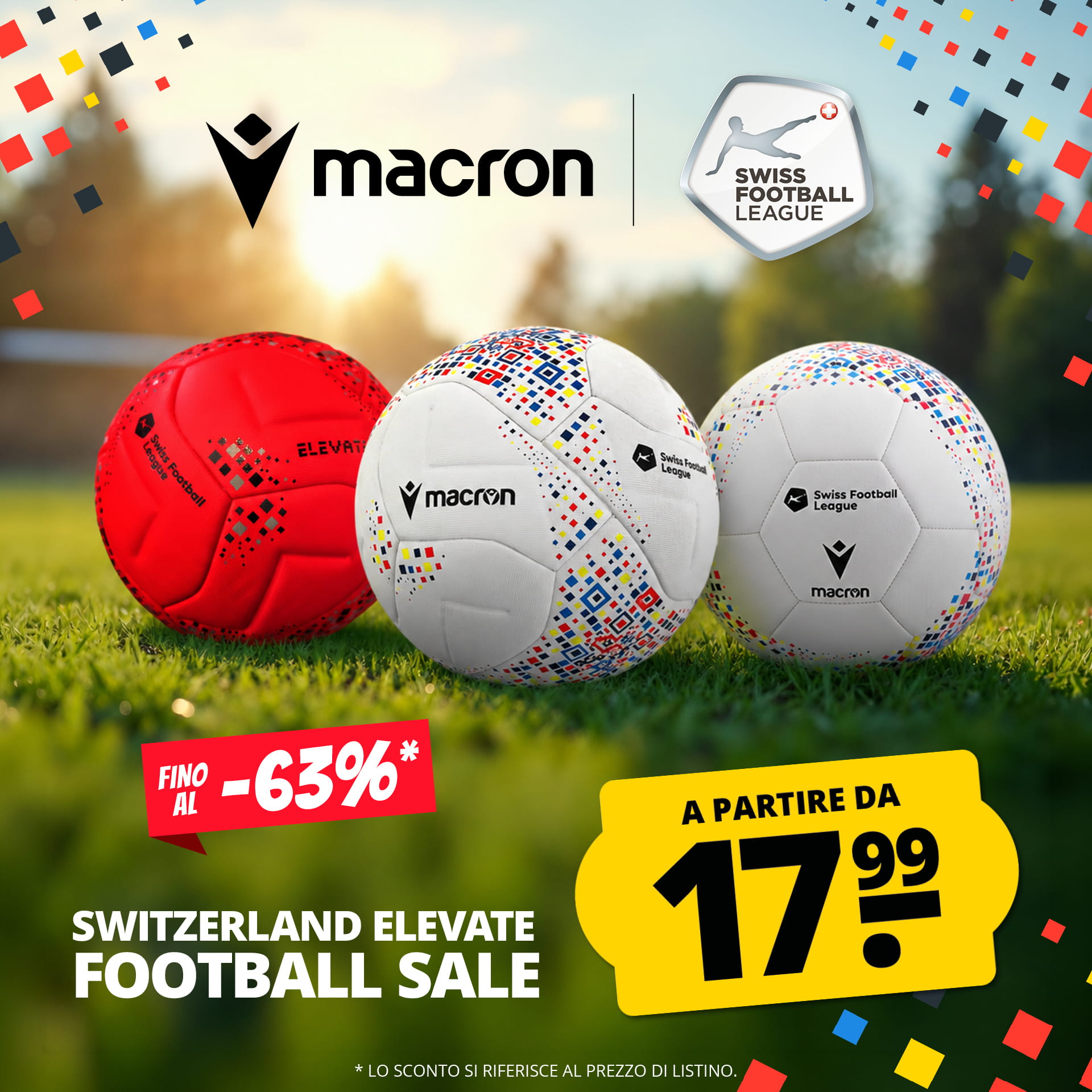 Il tuo sconto -63% macron Pallone da calcio macron Svizzera SFL FIFA Basic 
