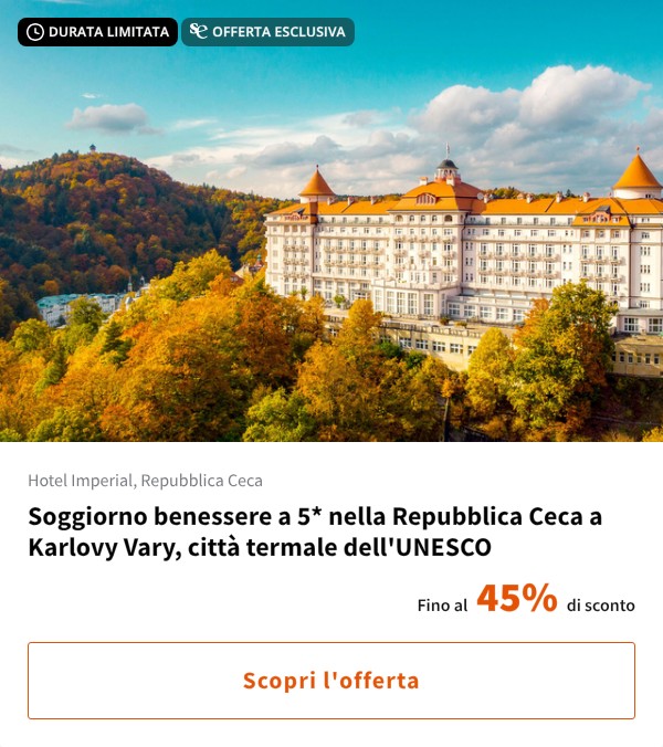 Soggiorno benessere a 5* nella Repubblica Ceca a Karlovy Vary, città termale dell'UNESCO
