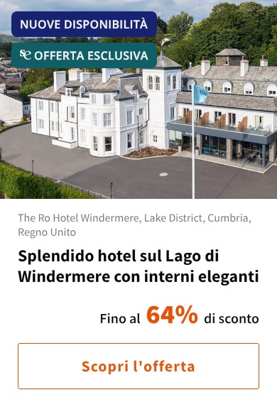 Splendido hotel sul Lago di Windermere con interni eleganti