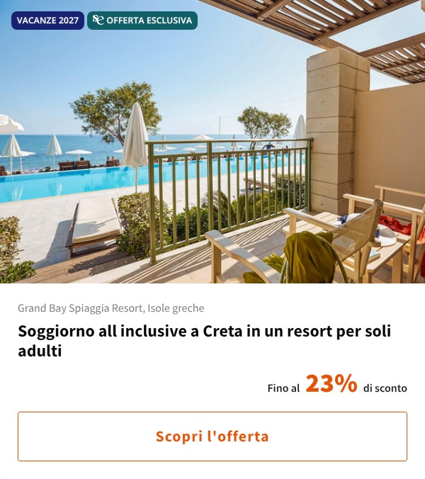 Soggiorno all inclusive a Creta in un resort per soli adulti