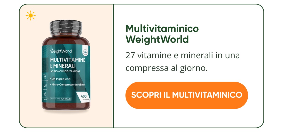Multivitaminico WeightWorld 27 vitamine e minerali in una compressa al giorno. Scopri il multivitaminico.