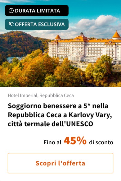 Soggiorno benessere a 5* nella Repubblica Ceca a Karlovy Vary, città termale dell'UNESCO