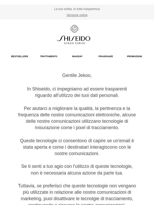Informazioni sulle nostre comunicazioni email