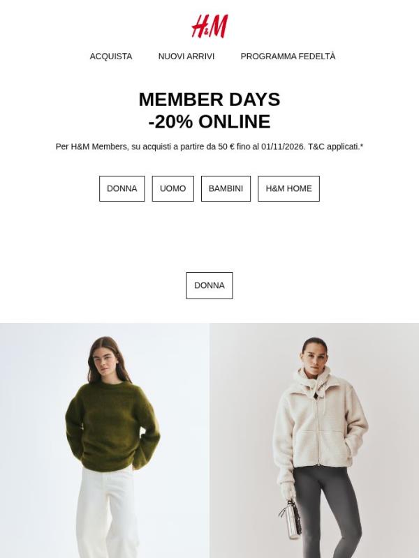 Member Days: -20% online