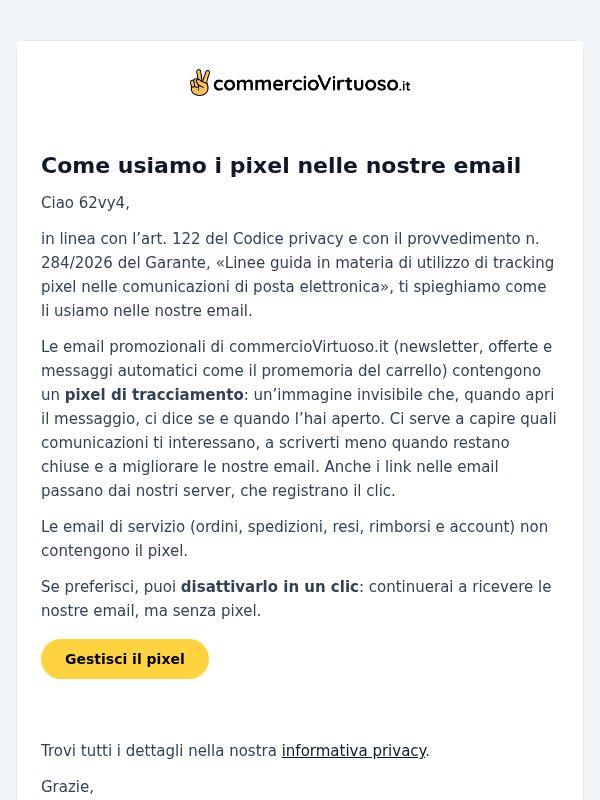 Come usiamo i pixel nelle nostre email