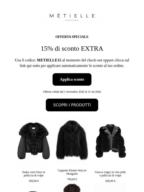 Pellicce 15% OFF