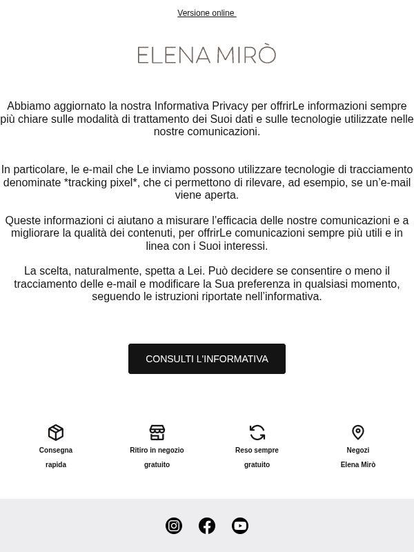 Aggiornamento sull'informativa privacy