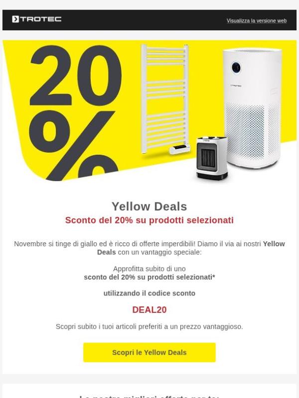 💛 Yellow Deals! Ottieni subito uno sconto del 20%