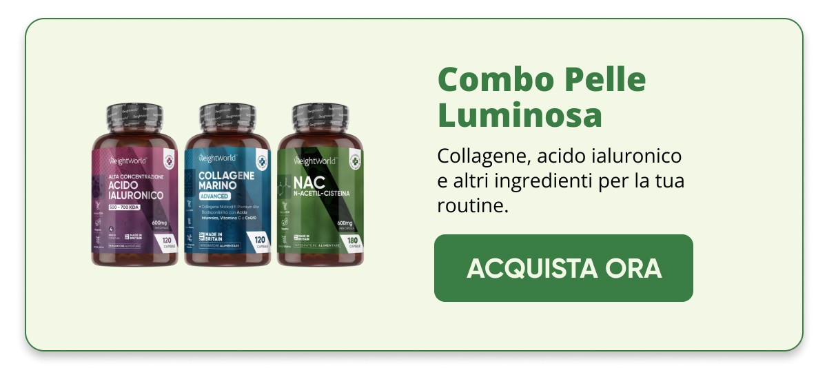 Combo Pelle Luminosa Collagene, acido ialuronico e altri ingredienti per la tua routine. Acquista ora