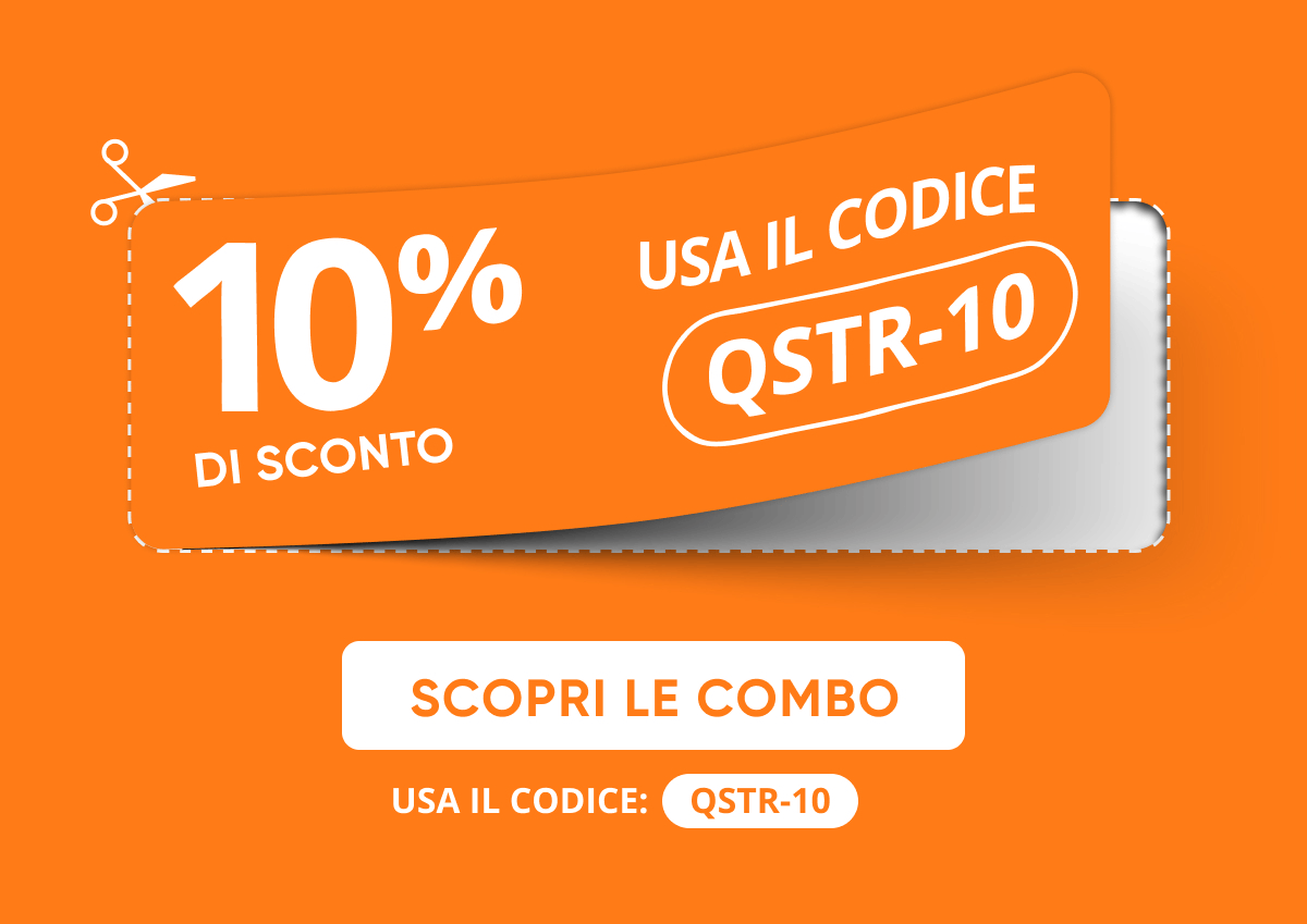 10% di sconto usa il codice qstr-10 scopri le combo usa il codice qstr-10
