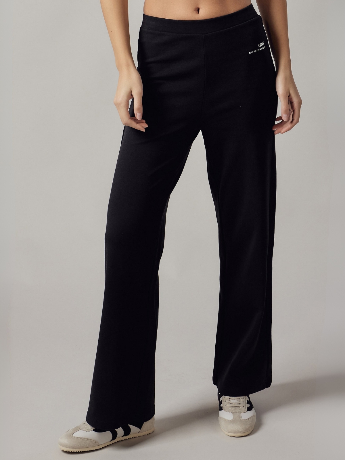 Panta Palazzo in Interlock Nero