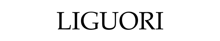 LIGUORI logo: black serif upper-case wordmark centred on a white background