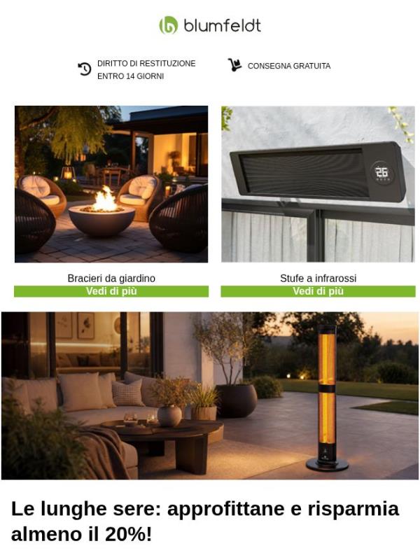 Le  lunghe sere: risparmia almeno il 20% su prodotti selezionati!