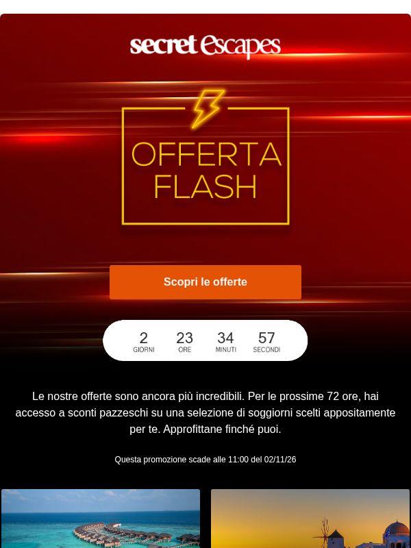 Saldi Flash 72 ore: fino al 59%