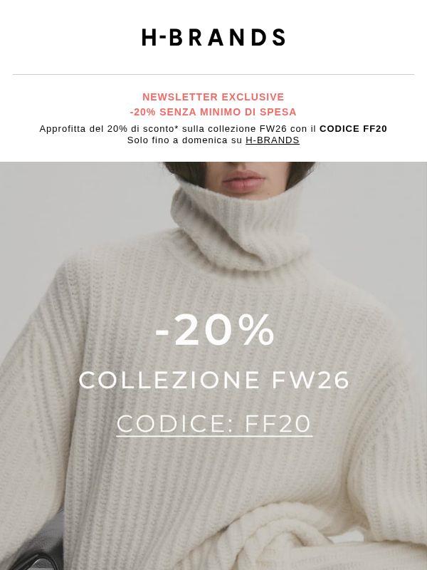 -20% senza minimo di spesa | Solo questo weekend ⏰