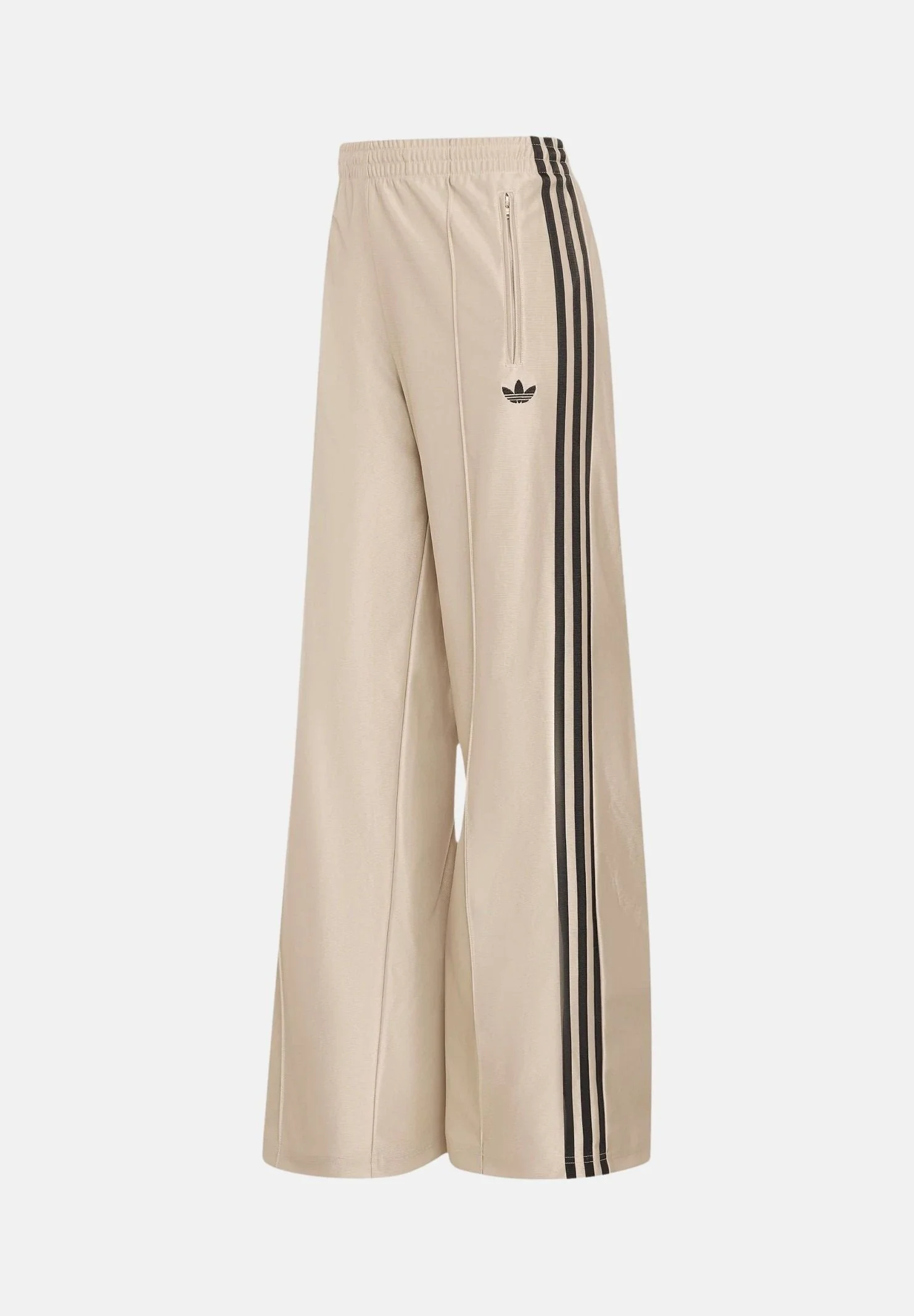Image of ADIDAS ORIGINALS Pantaloni FIREBIRD beige/nero da donna con 3-Stripes laterali a contrasto effetto acetato