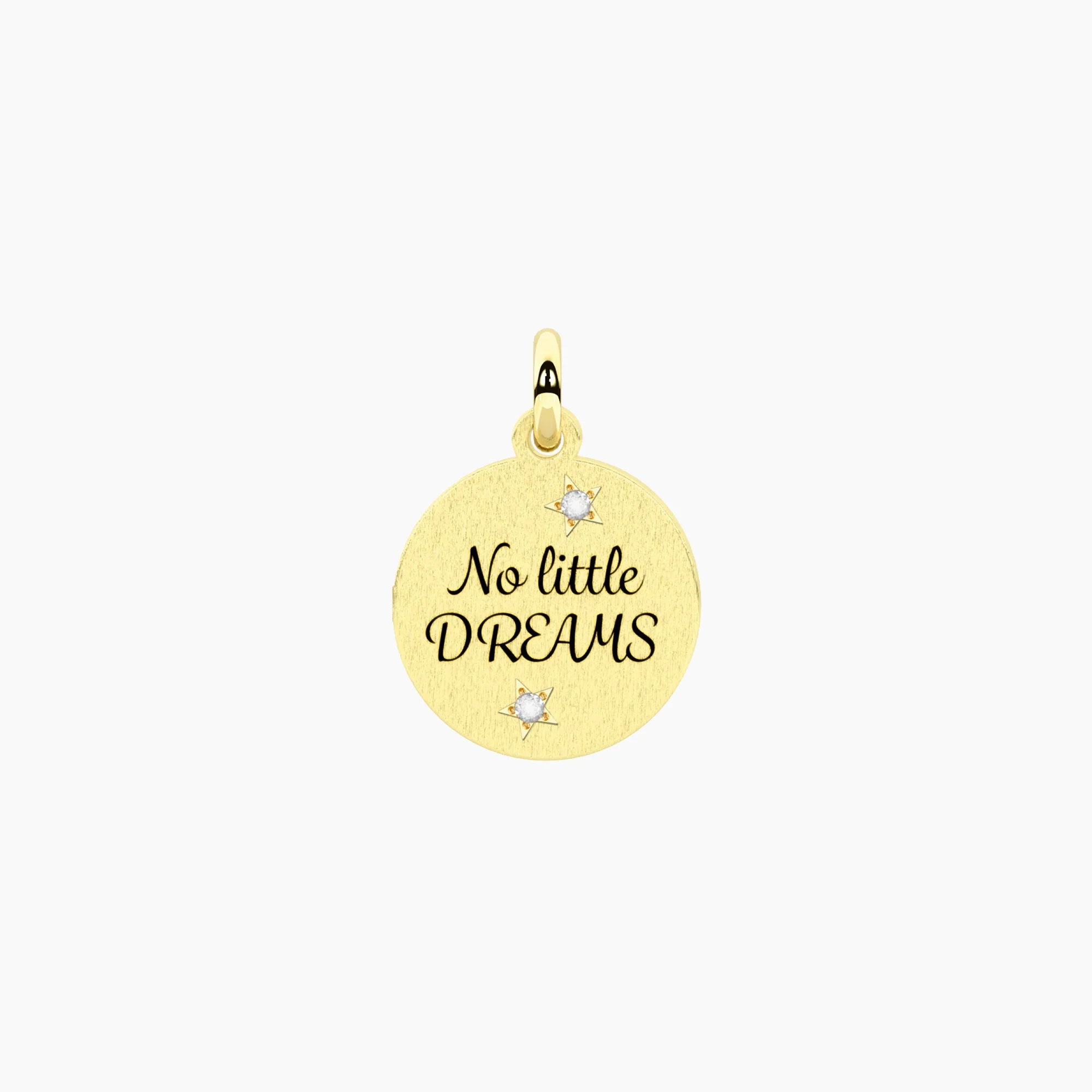 Image of Ciondolo dorato con frase NO LITTLE DREAMS