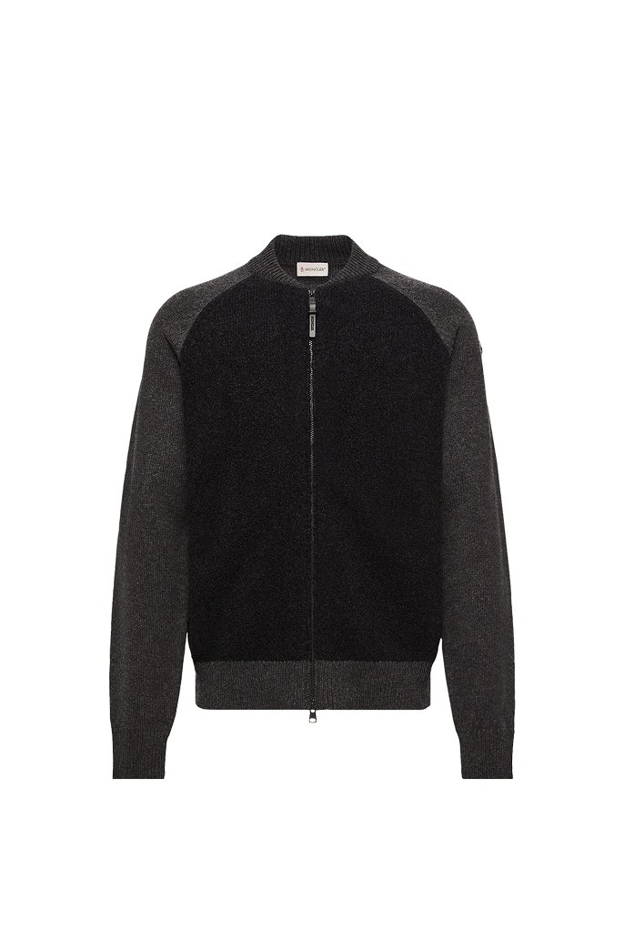 Cardigan Bouclé in Misto Lana e Cashmere con Zip