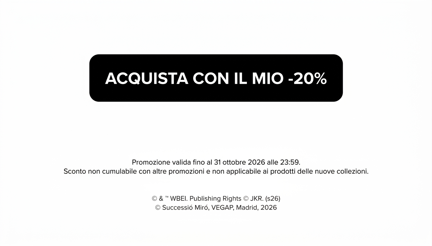 Acquista con il mio -20%. Promozione valida fino al 31 ottobre 2026 alle 23:59. Non cumulabile, nuove collezioni escluse.