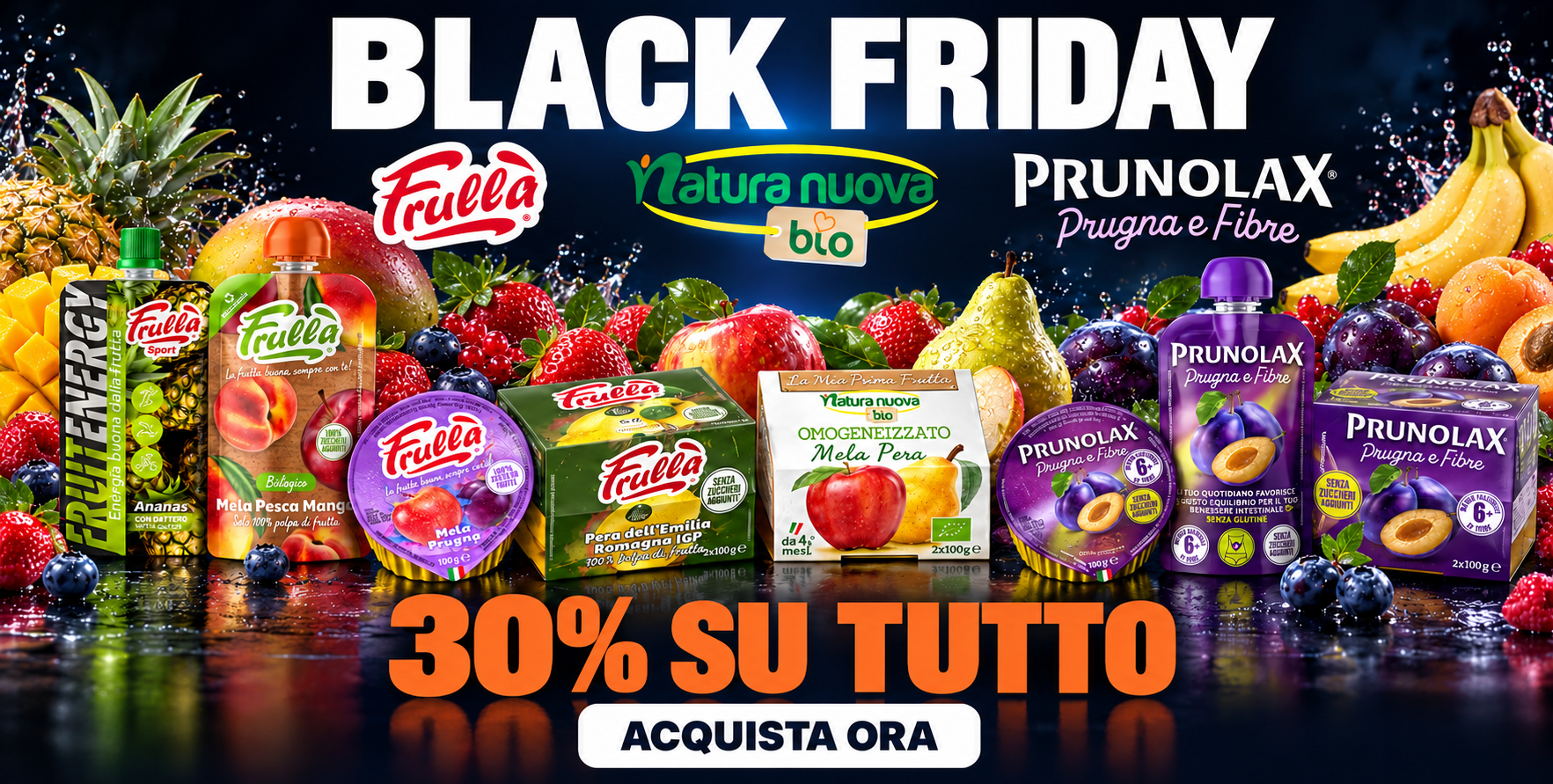 Black Friday Frullà, Natura Nuova Bio e Prunolax: 30% su tutto. Acquista ora.