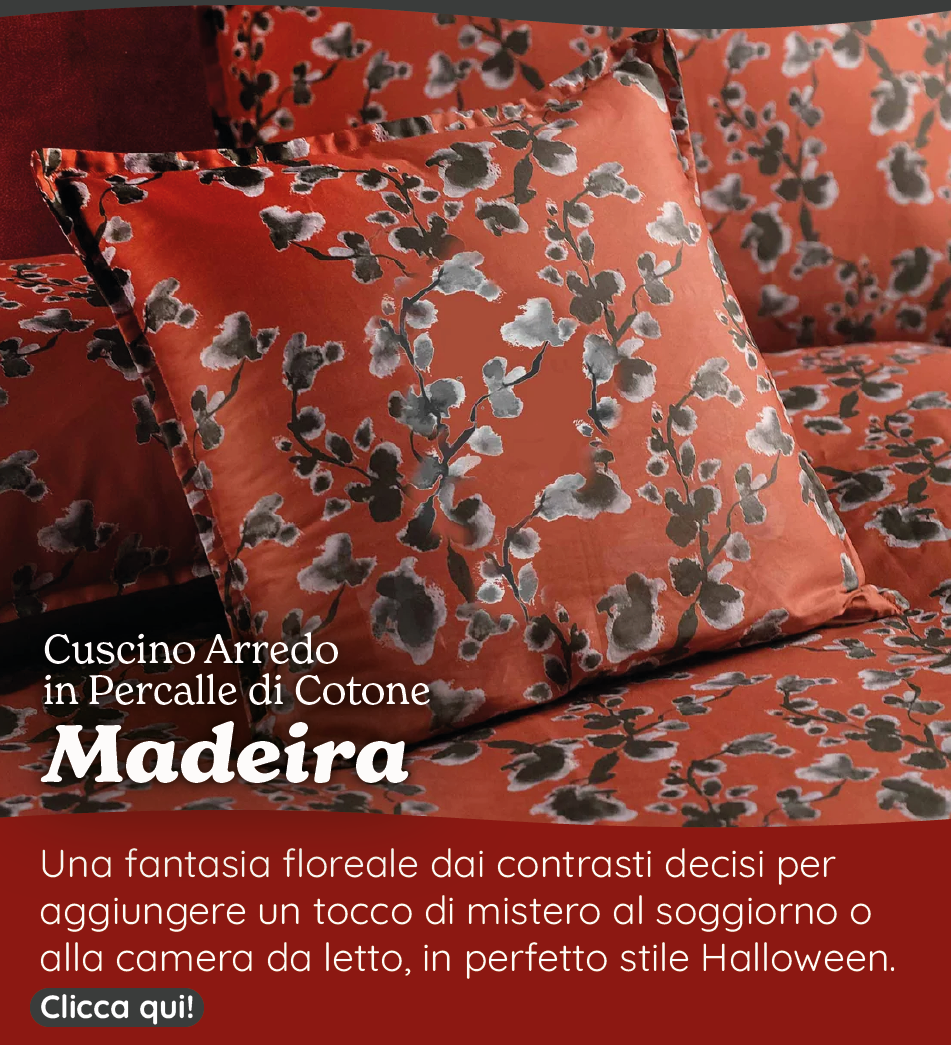 Cuscino Arredo in Percalle di Cotone Stampa Floreale - Madeira