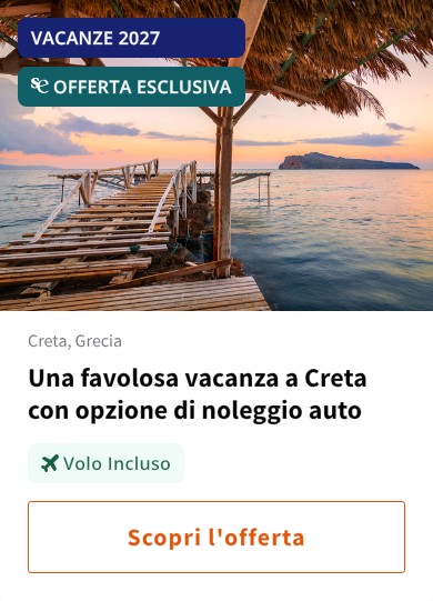 Una favolosa vacanza a Creta con opzione di noleggio auto