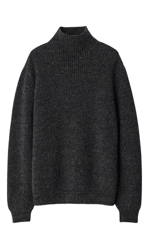 High-neck sweater in yak alpaca
