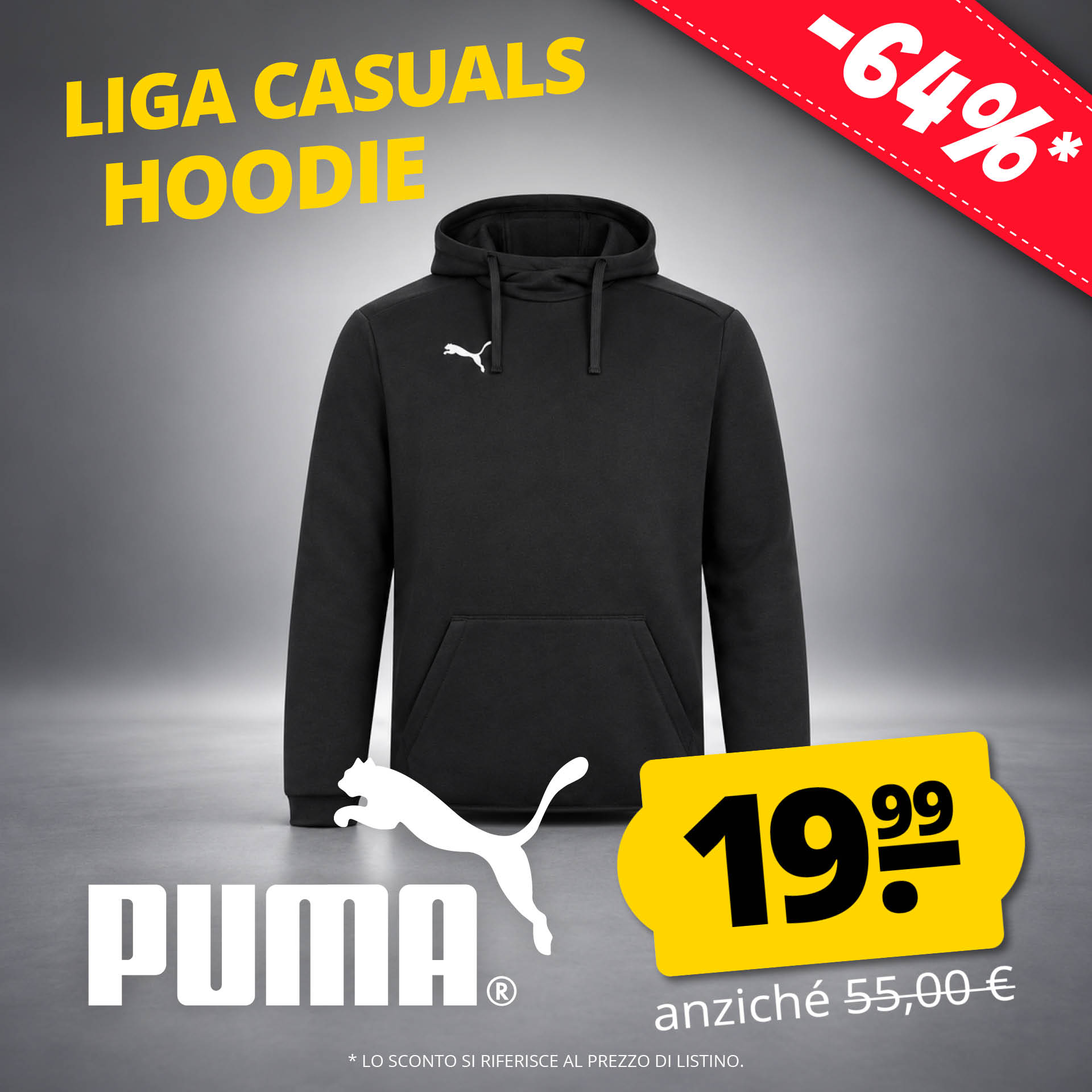 felpa con cappuccio da uom puma liga casuals