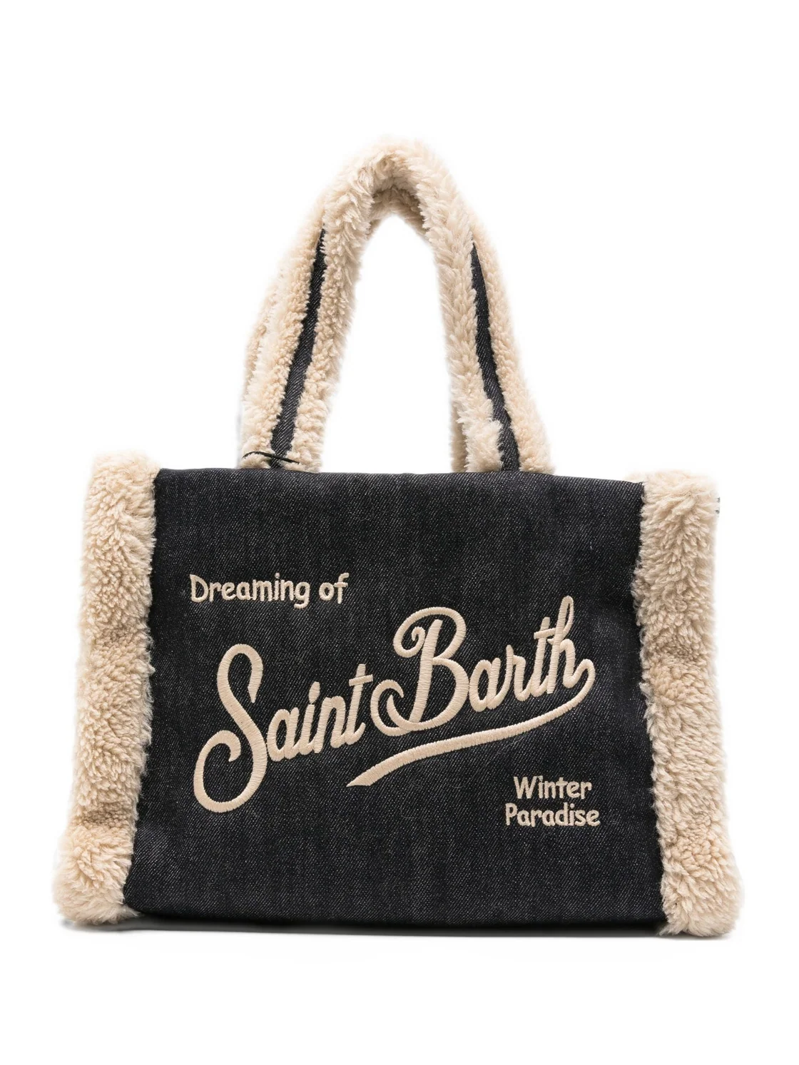 Borsa Colette in Denim con Dettagli Effetto Shearling MC2 Saint Barth / Jeans
