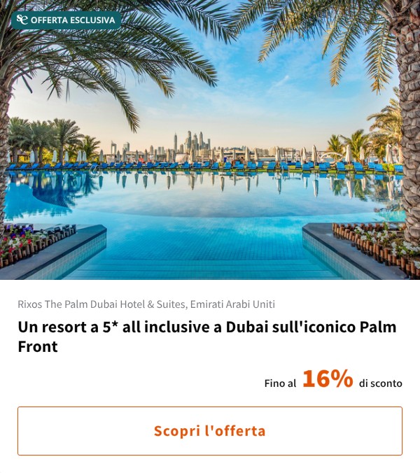 Un resort a 5* all inclusive a Dubai sull'iconico Palm Front