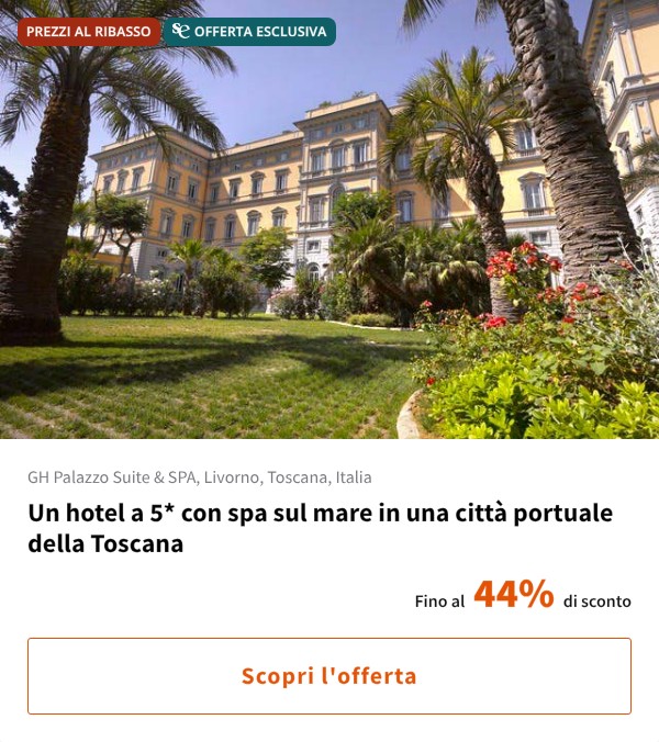 Un hotel a 5* con spa sul mare in una città portuale della Toscana