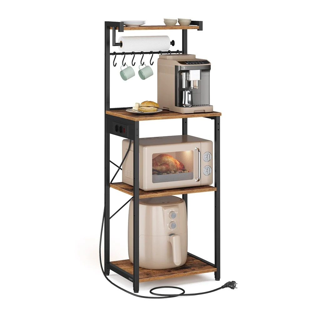 Image of Scaffale da cucina con ripiani e ganci per elettrodomestici