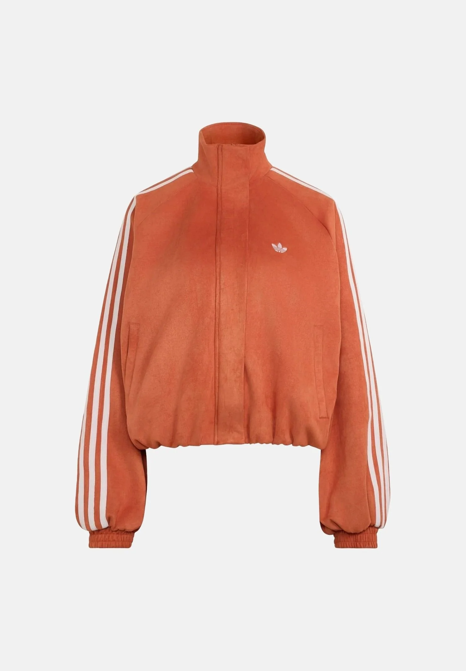 Image of ADIDAS ORIGINALS Felpa con zip ADILENIUM SEASON 6 FAUX SUEDE TRACK TOP Vermillion arancione vermiglio da donna