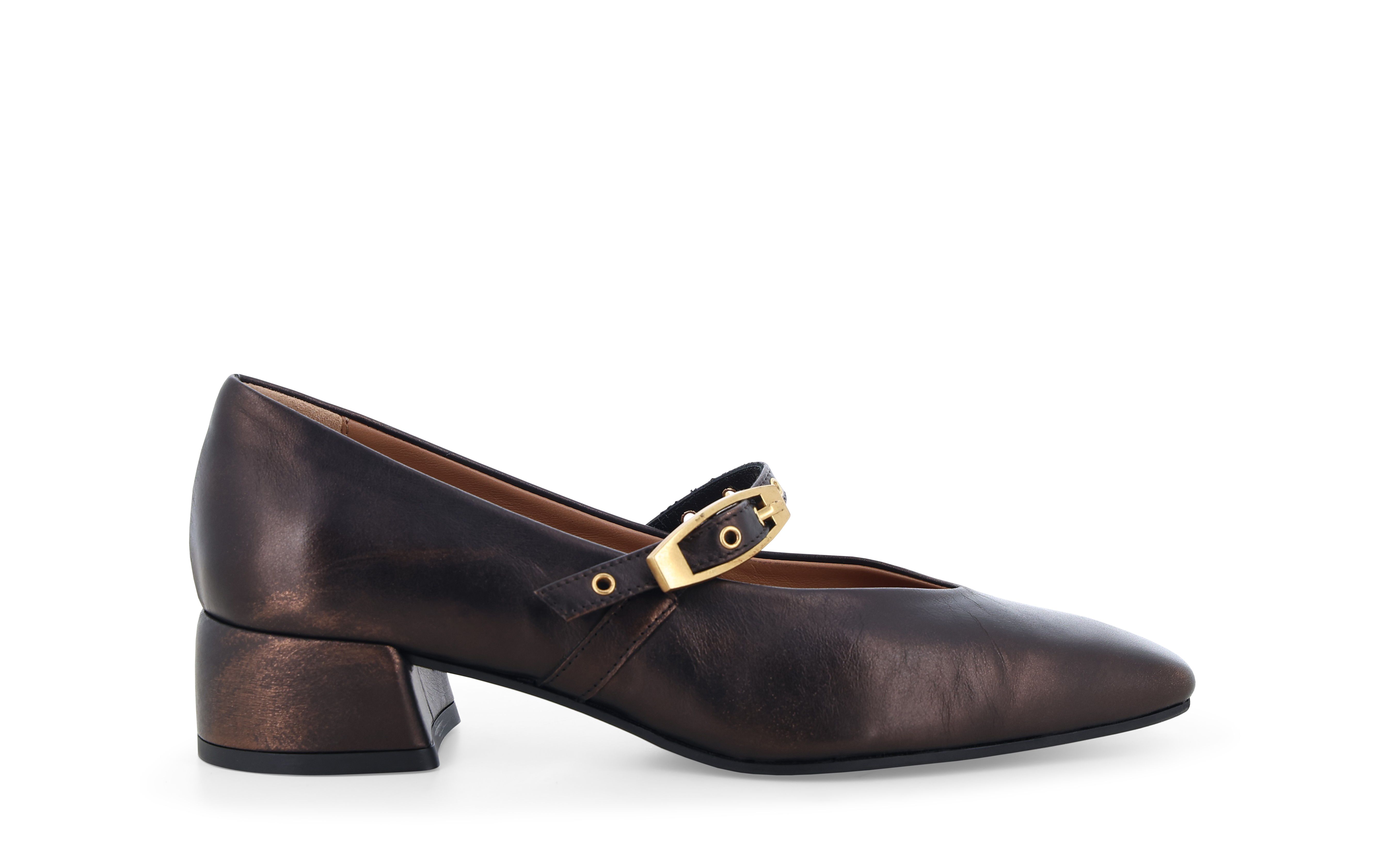 Décolleté donna elegante in pelle bronzo v5354