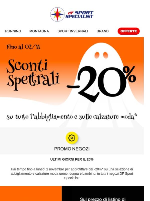 -20% su abbigliamento e calzature 🎃