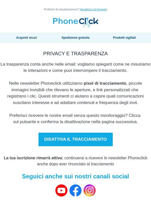 Un aggiornamento sulla privacy delle nostre email