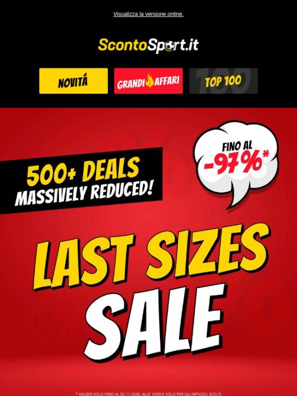 Last size Sale ⚡ Solo per poco tempo!