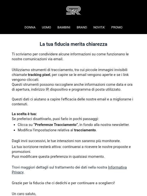 La trasparenza, anche via email