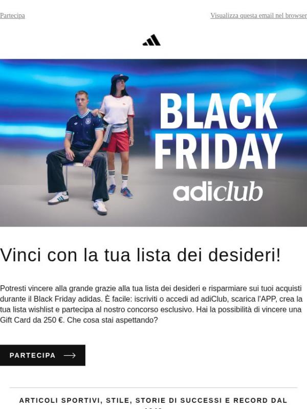 Vinci una Gift Card da 250 € con adiClub